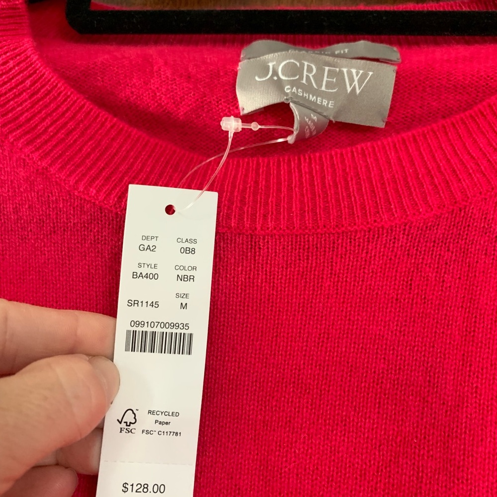 J. Crew Cashmere Sweater in Bold Pink - Picture 4 of 8